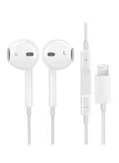 Earbuds HF Sound Plug and Play Lightning Connector - White