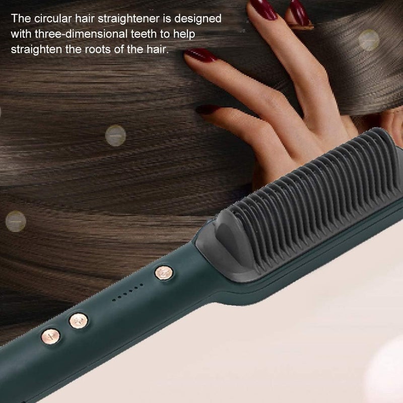 klarako Hair Straightener and Curler 2 In 1, Professional Hair Straightening Comb with Anti?scalding Comb Teeth Design, Fast Heating Straightening Curling Dual Use - Image 3