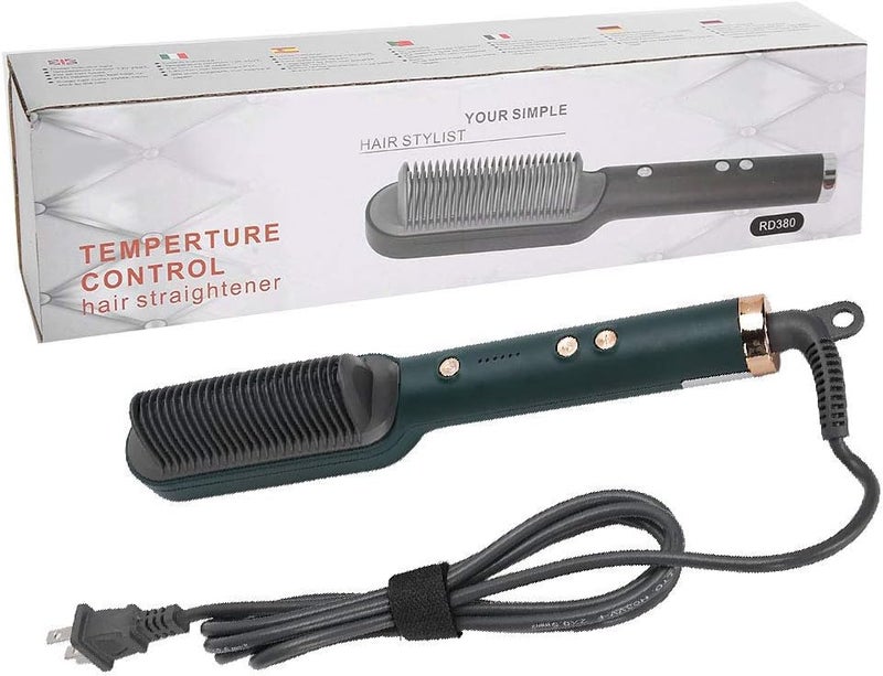 klarako Hair Straightener and Curler 2 In 1, Professional Hair Straightening Comb with Anti?scalding Comb Teeth Design, Fast Heating Straightening Curling Dual Use - Image 1