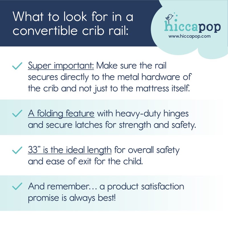 hiccapop Convertible Crib Bed Rail for Toddlers, Crib Rail Guard with Reinforced Anchor Safety - Image 5