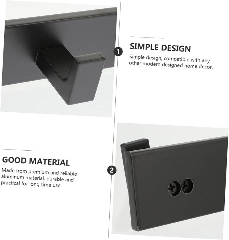 Self Adhesive Bathroom Wall Hooks No Damage Sticky Towel Coat Hooks Black 4 Pack - Image 5