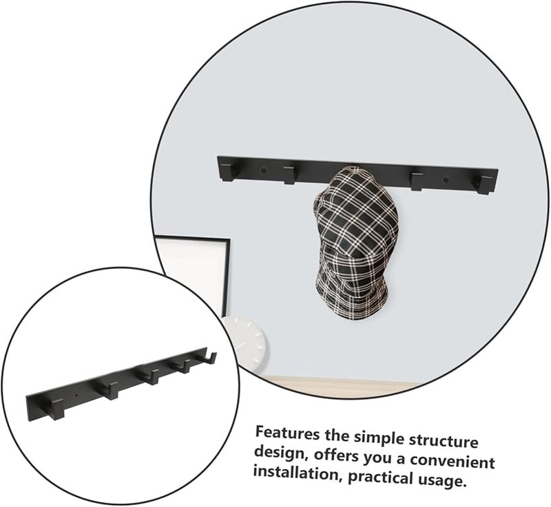 Self Adhesive Bathroom Wall Hooks No Damage Sticky Towel Coat Hooks Black 4 Pack - Image 4