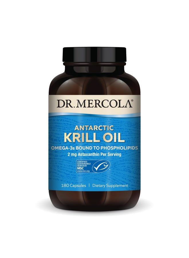 Dr. Mercola زيت كريل من القارة القطبية الجنوبية، 90 حصة (180 كبسولة)، مكمل غذائي، يدعم صحة الأعضاء والعظام والمفاصل، غير معدل وراثيًا، معتمد من MSC - Image 1