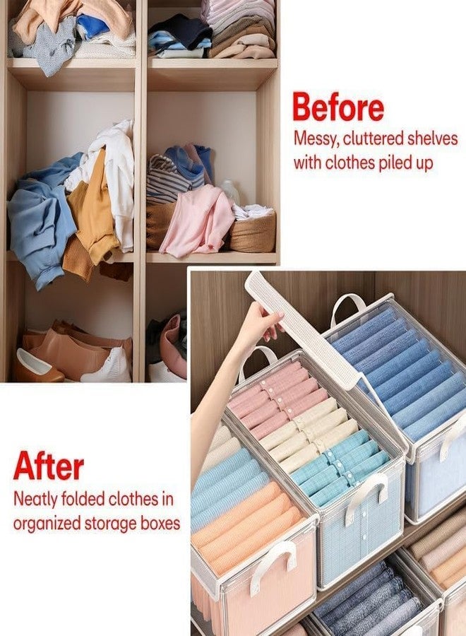 HOMENITY® Transparent PVC Clothes Storage Box with Lid, Steel Frame Wardrobe Organiser, Foldable, Waterproof, 26 Litre - Image 3