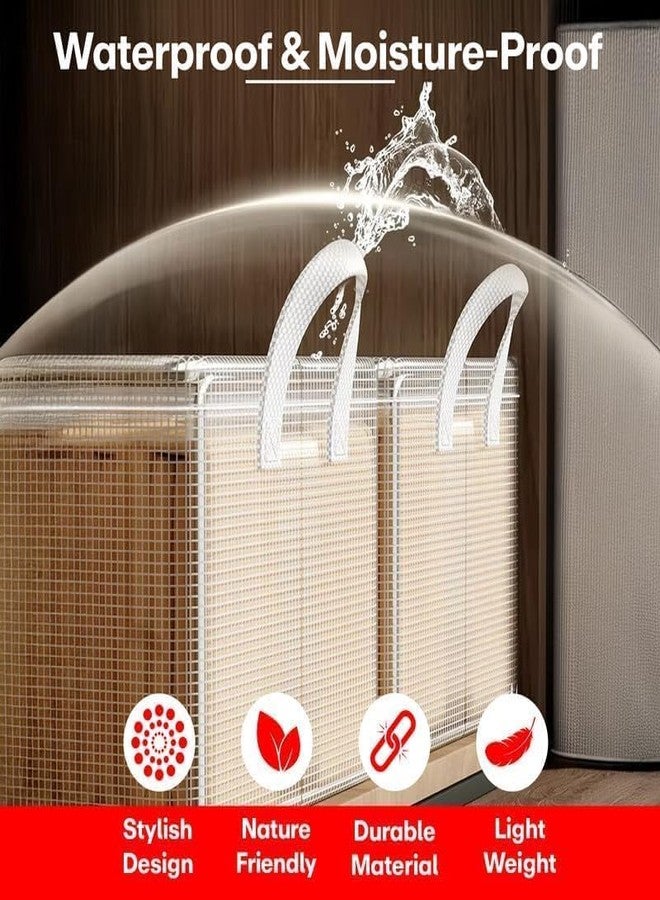 HOMENITY® Transparent PVC Clothes Storage Box with Lid, Steel Frame Wardrobe Organiser, Foldable, Waterproof, 26 Litre - Image 2