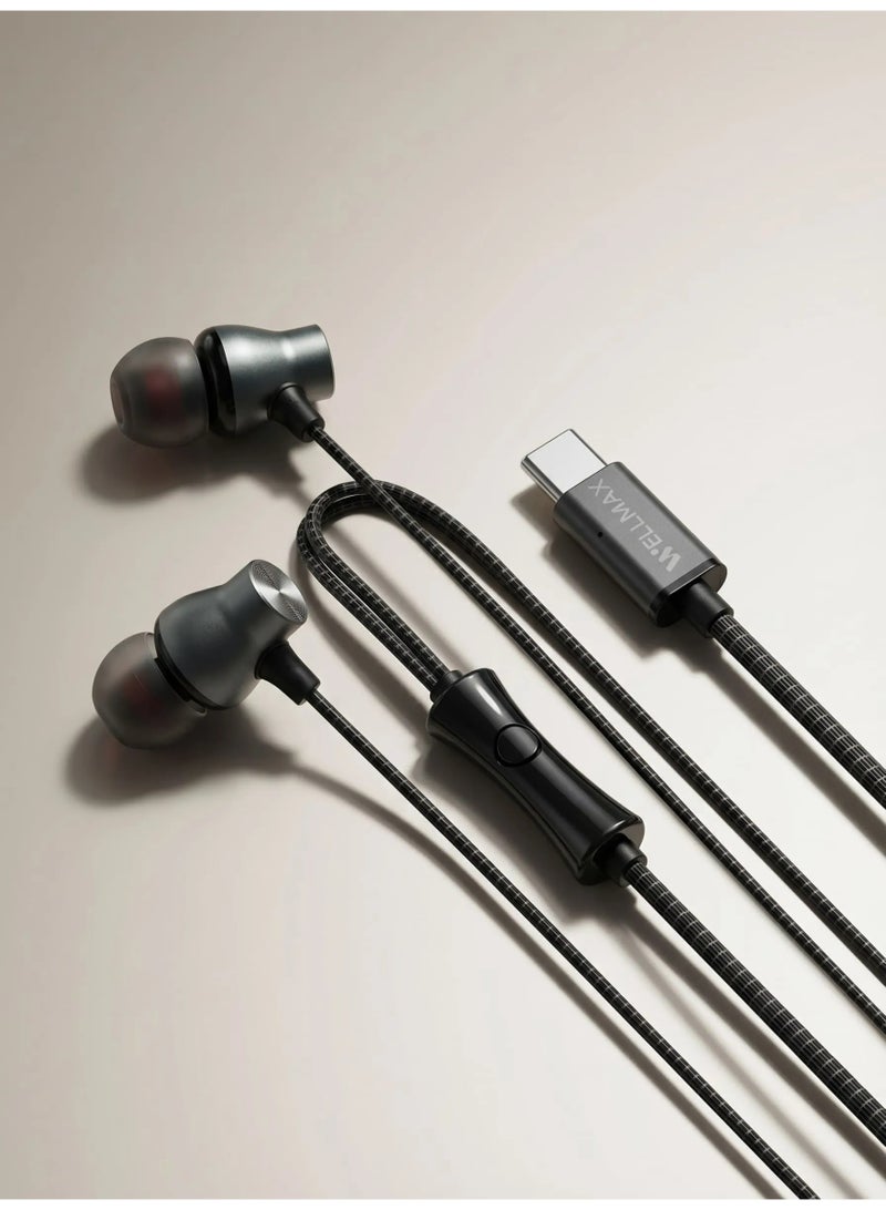 WELLMAX WM Type C Wired Earphones with Mic Pure Voice USB C Headphones Clear Sound for Android Samsung In-Ear Comfortable Headset for Calls Music Gaming - Image 5