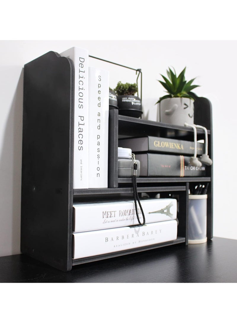 تي بي جي بي رفوف كتب صغيرة لتخزين سطح المكتب، رفوف مكتبية صغيرة لطيفة باللون الأبيض، منظمات متعددة الاستخدامات للنساء والأطفال - Image 1