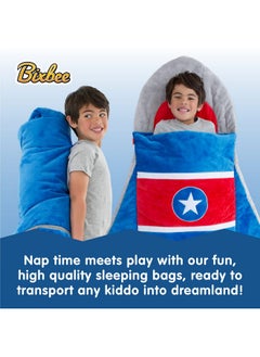 Bixbee Bixbee Kids Sleeping Bag, Soft Sleepy Sack for Kids & Toddlers | Easy Roll Up Design for Daycare + Naptime, 60 x 22 Inches | Cozy Slumber Bag with Lining | Rocket Sleeping Bag for Boys + Girls  - Image 2