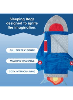 Bixbee Bixbee Kids Sleeping Bag, Soft Sleepy Sack for Kids & Toddlers | Easy Roll Up Design for Daycare + Naptime, 60 x 22 Inches | Cozy Slumber Bag with Lining | Rocket Sleeping Bag for Boys + Girls  - Image 3