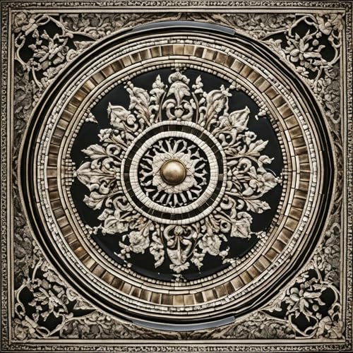 ReWallpaper 175inx23ft Distressed Ceiling Wallpaper Peel and Stick Faux Metal Rococo Mandala Decorative Antique Bronze Tin Ceiling Tiles Removable Vinyl for Bedroom Living Room Stairway Laundry Room - Image 1