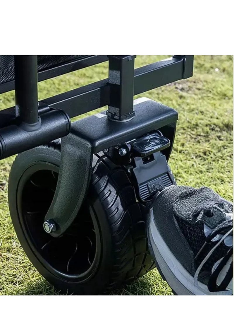 Outdoor.Market Heavy-Duty Folding Trolley Wagon Cart – 360° All-Terrain Big Wheels, High Capacity (190kg Max) & Portable Utility for Beach, Camping, Shopping & Outdoor Adventures  - Image 5
