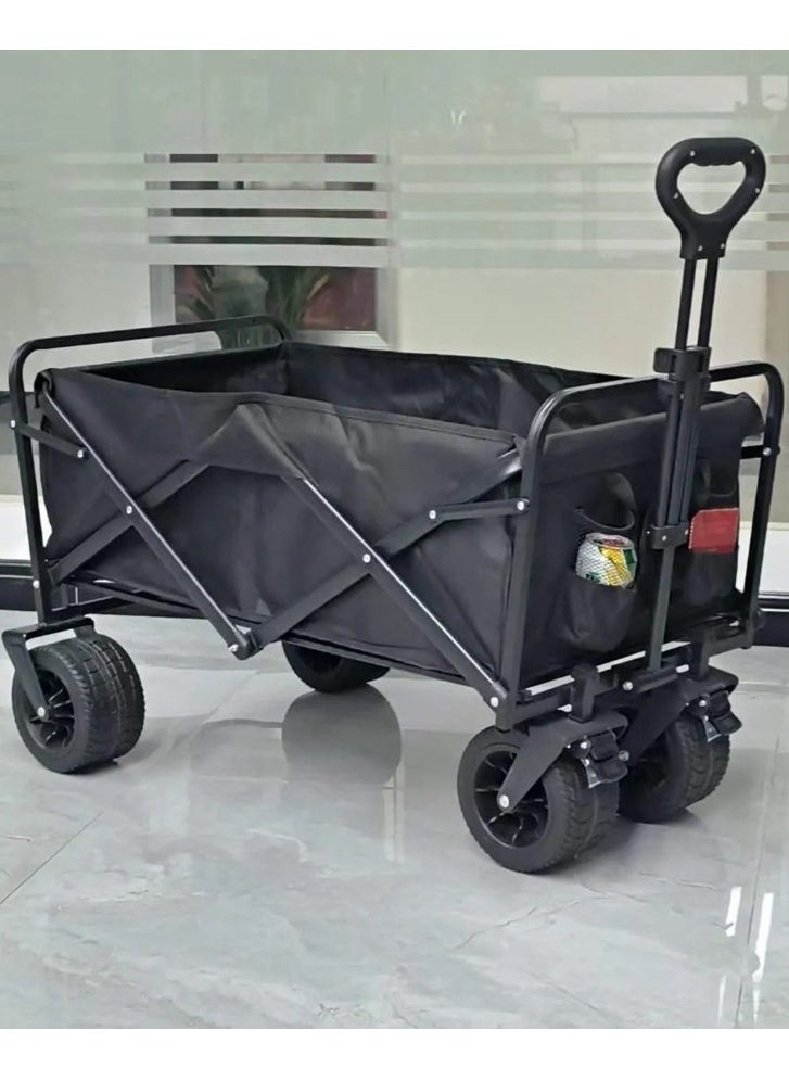 Outdoor.Market Heavy-Duty Folding Trolley Wagon Cart – 360° All-Terrain Big Wheels, High Capacity (190kg Max) & Portable Utility for Beach, Camping, Shopping & Outdoor Adventures  - Image 2