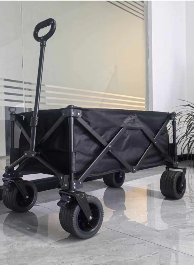 Outdoor.Market Heavy-Duty Folding Trolley Wagon Cart – 360° All-Terrain Big Wheels, High Capacity (190kg Max) & Portable Utility for Beach, Camping, Shopping & Outdoor Adventures  - Image 3