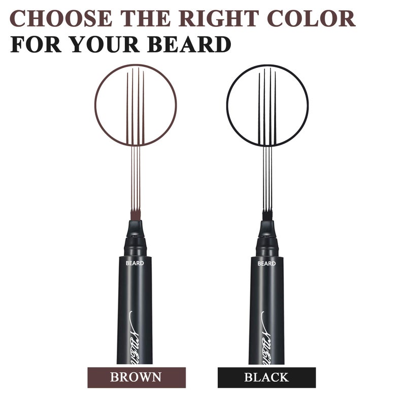 MUFUN 2PCS Beard Pencil Filler for Men - Sweat Proof, Water Resistance, Long Lasting & Natural Finish barber Pencil, Mustache Repair Shape(BROWN) - Image 3