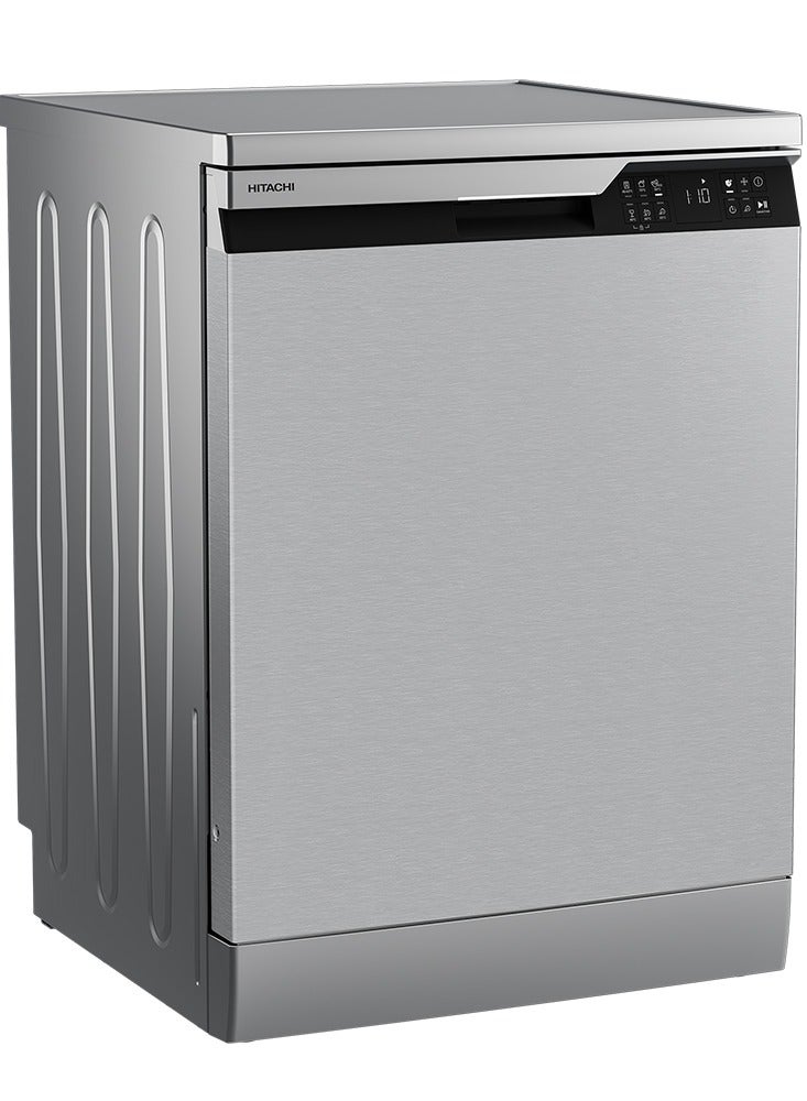 HITACHI Dishwasher 15 Persons, 60 cm, 6 Programs, Inverter, Digital Display, Silver, Made in Turkey HNFP3630XB 15 OZ HNFP3630XB silver - Image 2