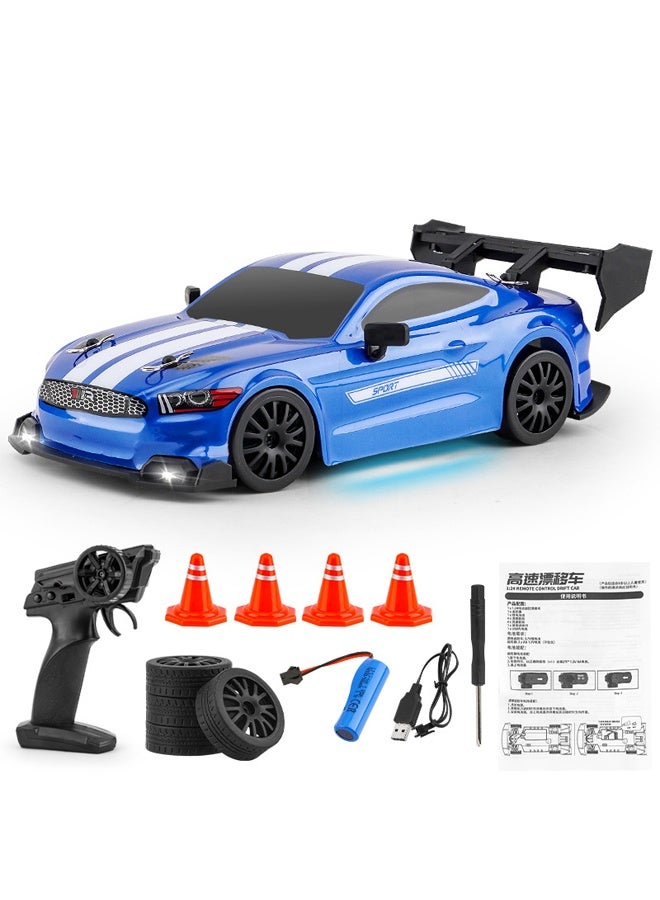 RC Drift Car - 2.4GHz 4WD Remote Control Sport Racing Vehicle with LED Lights, Drift Tires & Rechargeable Batteries - On-Road High-Speed RC Car Toy for Adults, Boys & Girls Ages 8+ - Ideal Gift for Racing Enthusiasts - Image 1