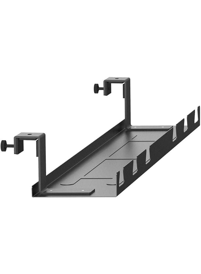 مونوبرايس منظم علبة الكابلات باللون الأسود تحت إدارة سلك المكتب، مثالي لطاولات الكمبيوتر في العمل، المنزل والمكتب، مجموعة مكاتب العمل - Image 1