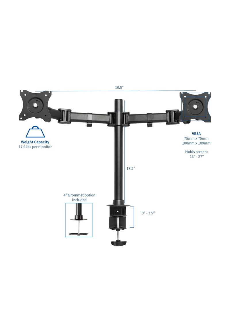 Cool Baby Dual Monitor Arms Fully Adjustable Desk Mount/Articulating Stand for 2 LCD LED Screens up to 27” - Image 2