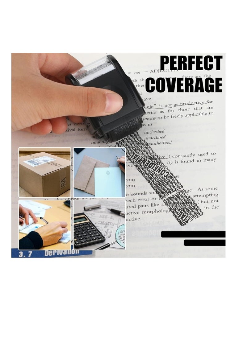 OASIS-TH Identity Theft Protection Roller Stamp With 3 Refill Ink Confidential Roller Stamp For Identity Protection  Security Stamps Blocking Out Privacy Information And Guard Your Address And ID  - Image 2
