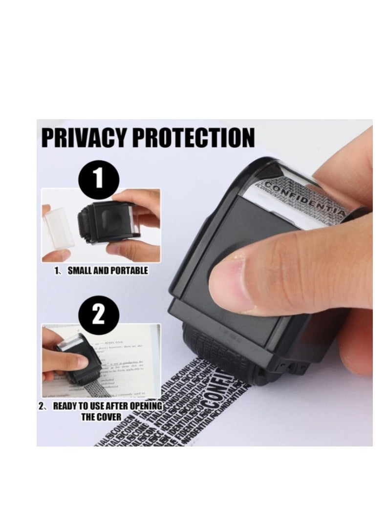 OASIS-TH Identity Theft Protection Roller Stamp With 3 Refill Ink Confidential Roller Stamp For Identity Protection  Security Stamps Blocking Out Privacy Information And Guard Your Address And ID  - Image 3
