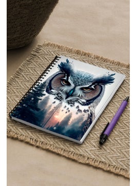 KutuTR Owl Pattern Wooden Mdf Cover 100 Pages Square 15 x 21 Vip Modelist Notebook 80 gr  - Image 3