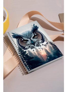 KutuTR Owl Pattern Wooden Mdf Cover 100 Pages Square 15 x 21 Vip Modelist Notebook 80 gr  - Image 5
