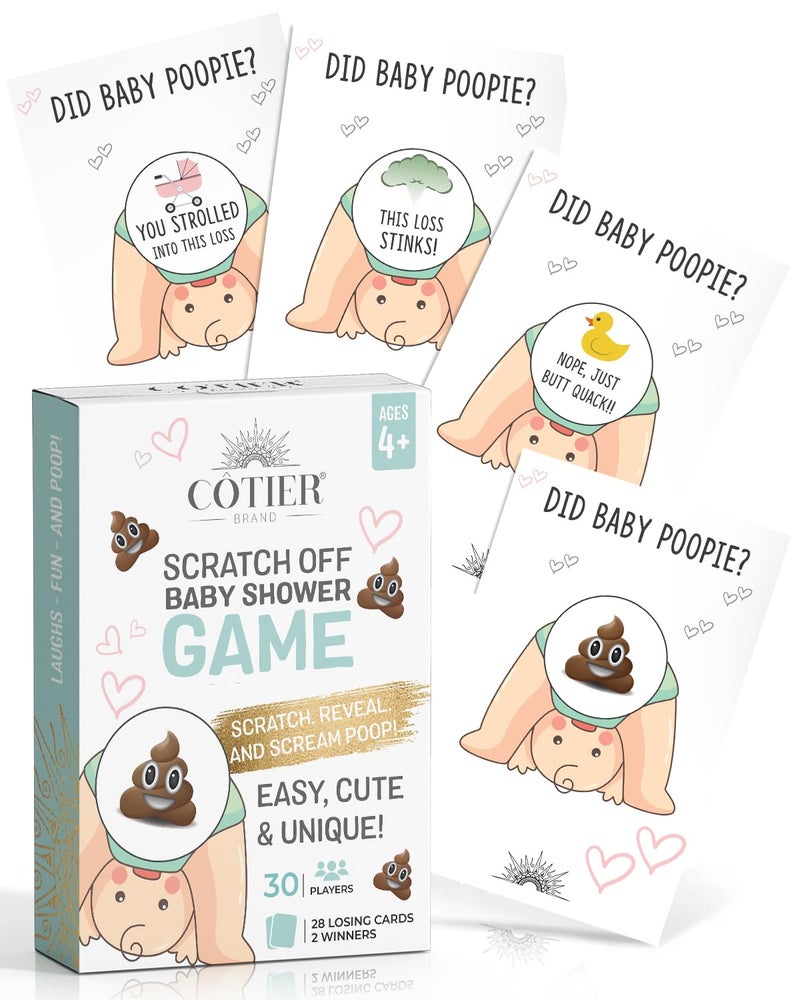 COTIER BRAND Did Baby Poopie Boy Baby Shower Scratch Off Game  Funny Losing Emoji Phrases on Cards  Hilarious Boy Shower Game for Coed Party Sprinkle Fun  Easy Diaper Raffle Ticket 3050 Guests