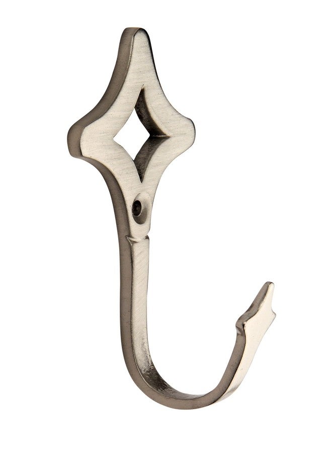 HOBKNOBS (Set of 4 Diamond Shaped Satin Nickel Plated Multipurpose Wall/Wooden Mounted Hook Hanger - Silver - Image 2