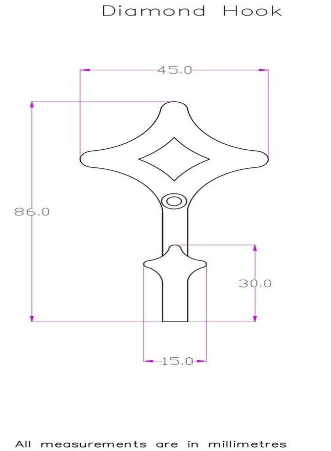 HOBKNOBS (Set of 4 Diamond Shaped Satin Nickel Plated Multipurpose Wall/Wooden Mounted Hook Hanger - Silver - Image 3