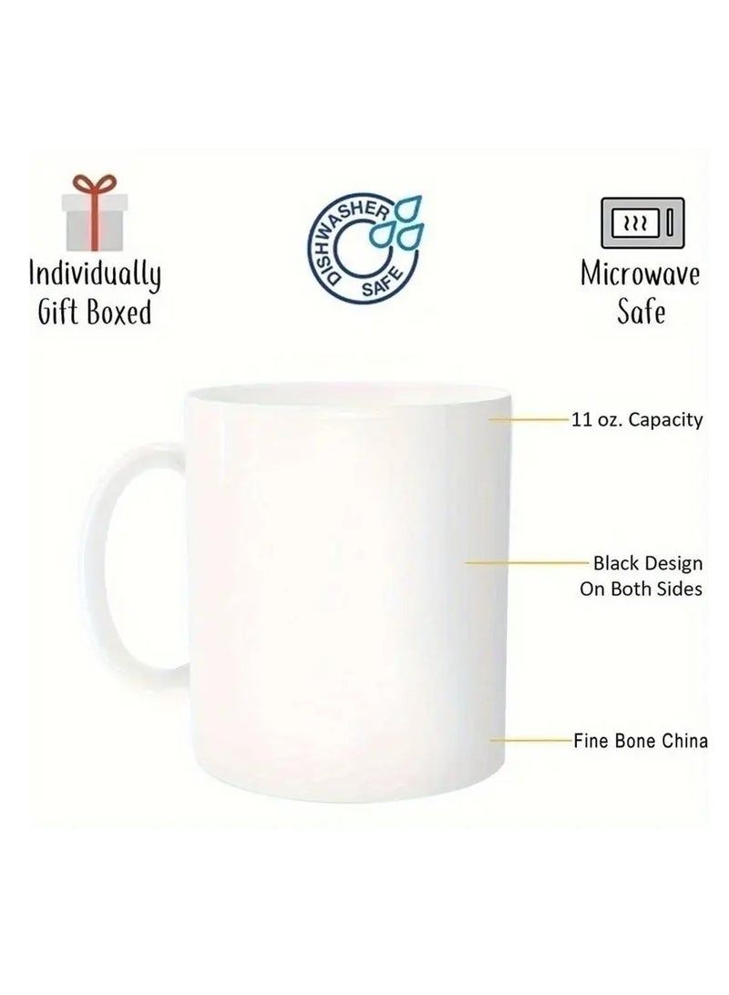 RYN 1-Piece Set 11 oz Ceramic Coffee Mug with Arabic Calligraphy "Coffee Heals Everything" Design, Ideal Gift for Coffee Lovers Perfect for Home or Office Use WHITE - Image 2