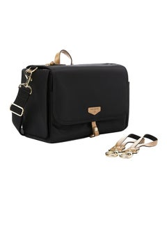 TWELVElittle TWELVElittle - Stroller Diaper Bag Caddy With Free Stroller Clips And Changing Mat - Black/Tan  - Image 3