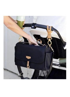 TWELVElittle TWELVElittle - Stroller Diaper Bag Caddy With Free Stroller Clips And Changing Mat - Black/Tan  - Image 4