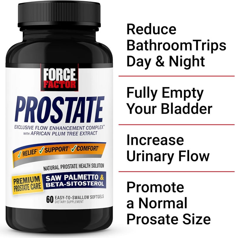 Force Factor Prostate Saw Palmetto and Beta Sitosterol Supplement for Men Prostate HealthSize Support Urinary Relief Bladder Control Reduce Nighttime Urination 60 Softgels - Image 2