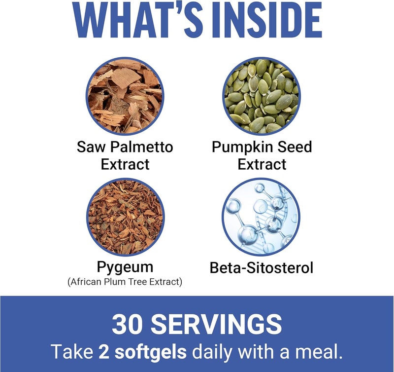 Force Factor Prostate Saw Palmetto and Beta Sitosterol Supplement for Men Prostate HealthSize Support Urinary Relief Bladder Control Reduce Nighttime Urination 60 Softgels - Image 4