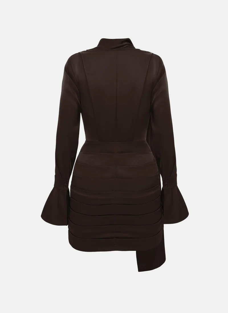 Lichi  Flowing mini dress with a decorative scarf for Women | Best Price UAE