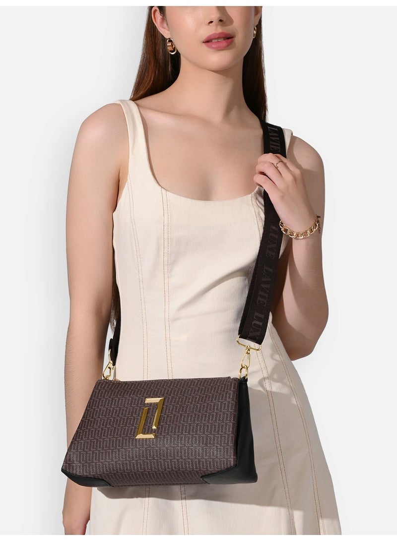 Lavie Luxe Women's Mono Tory25 3 Compartment (Black/Choco) - Image 2