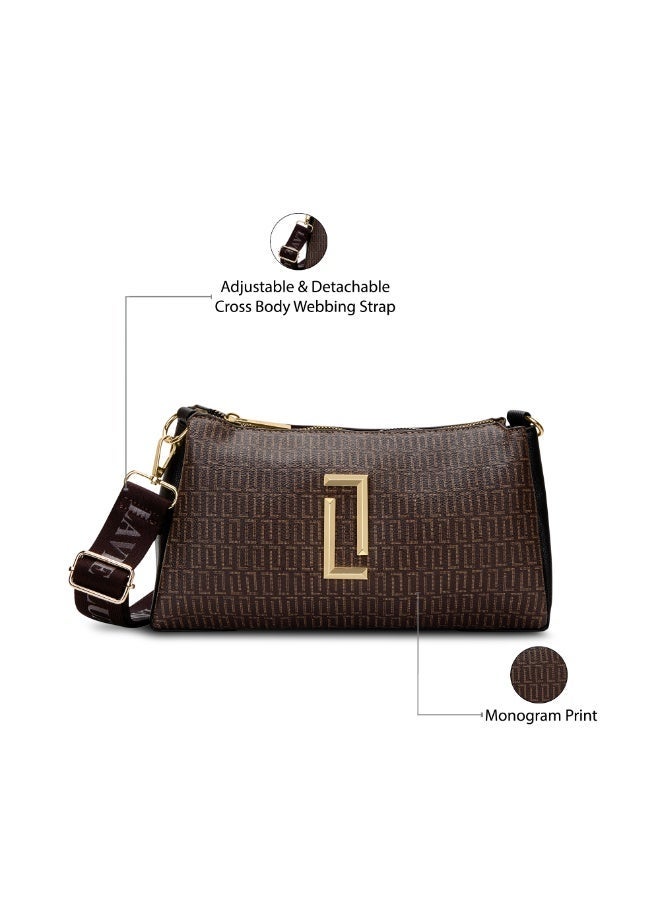 Lavie Luxe Women's Mono Tory25 3 Compartment (Black/Choco) - Image 3