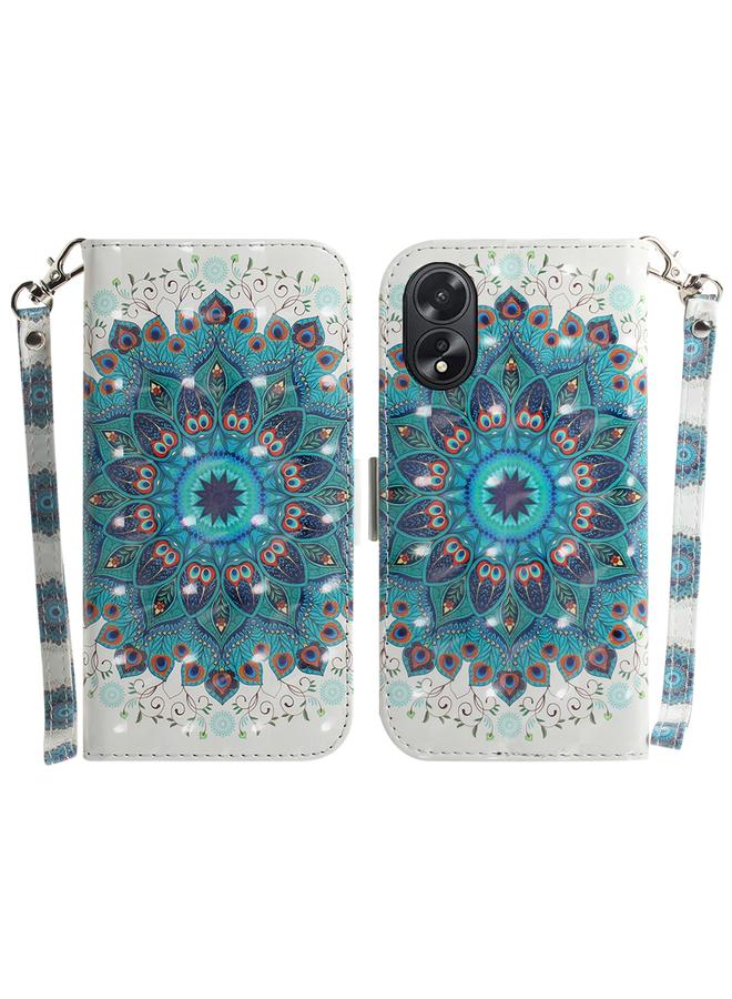 اس-توب جراب لهاتف OPPO A38 4G / A18 جراب جلدي ثلاثي الأبعاد ملون أفقي قابل للطي - Image 1