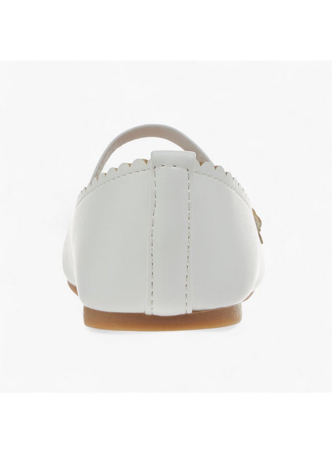 فلورا بيلا من شو إكسبرس حذاء باليرينا بناتي بتطريز فراشة وشريط مطاطي - Image 5