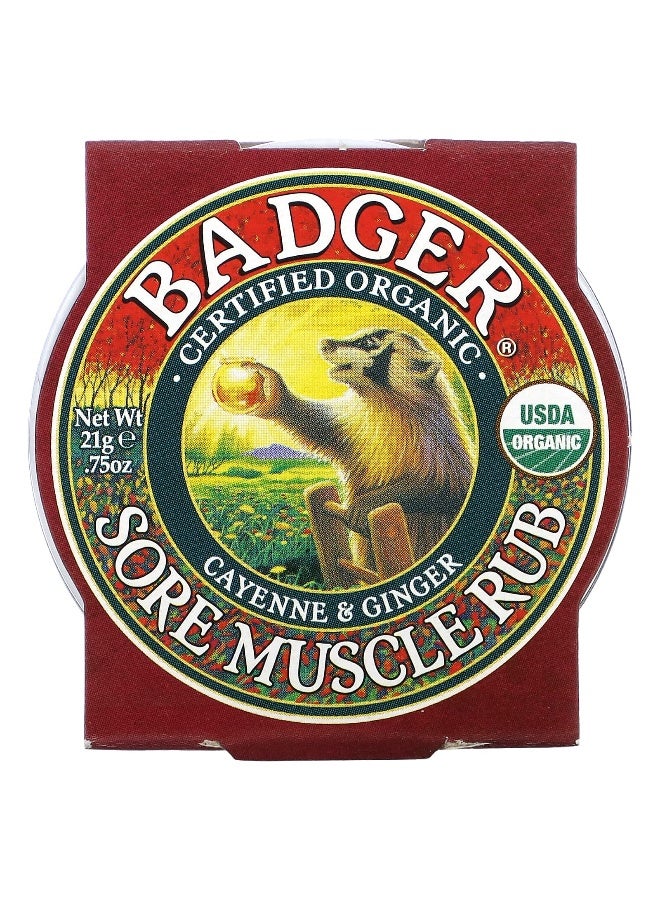 Badger, Organic Sore Muscle Rub, Cayenne & Ginger, 0.75 oz (21 g) - Image 2