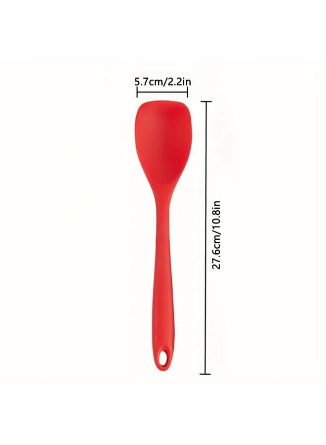 1pc Silicone Heat Resistant Non Stick Spatula Spoon Durable Easy Clean Kitchen Tool - Image 2