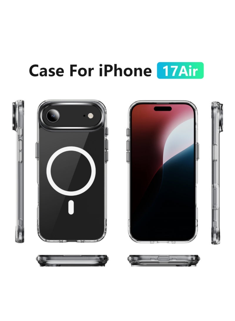 DUSALA for iPhone Air Magnetic Case, [Compatible with Magsafe][Anti-Yellowing][Mil-Grade Protection] Shockproof Magnetic Phone Cover for iPhone Air (Clear) - Image 2
