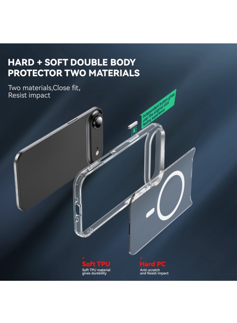 DUSALA for iPhone Air Magnetic Case, [Compatible with Magsafe][Anti-Yellowing][Mil-Grade Protection] Shockproof Magnetic Phone Cover for iPhone Air (Clear) - Image 3