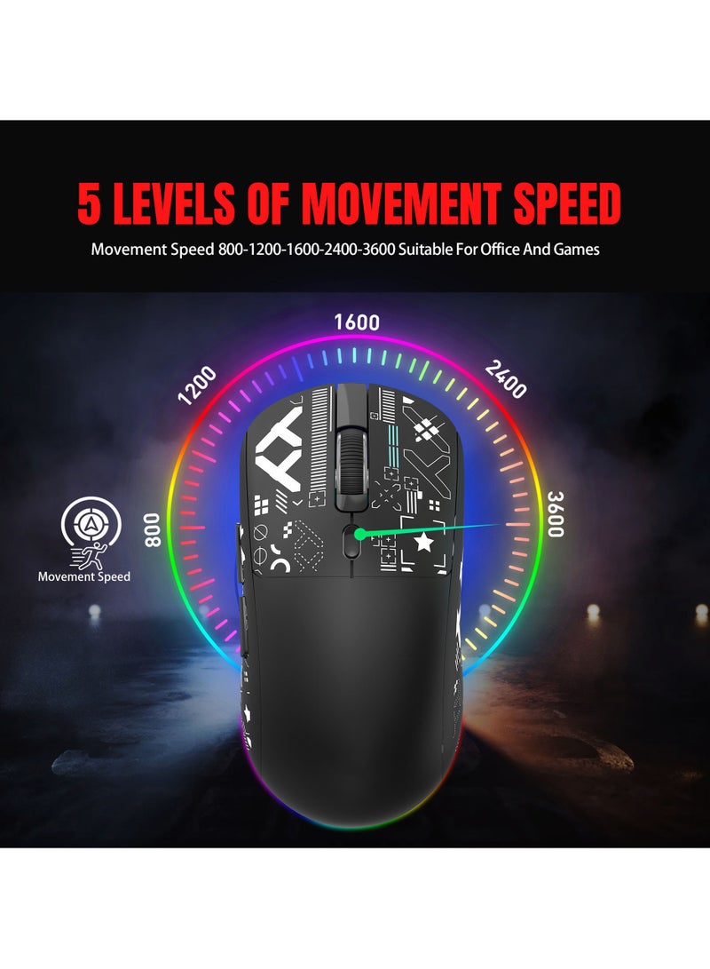 Wired/2.4g/Bluetooth Xx Wireless Mouse Rgb Light-Emitting 650mah Wireless Gaming Mouse For Both Men And Women - Image 2
