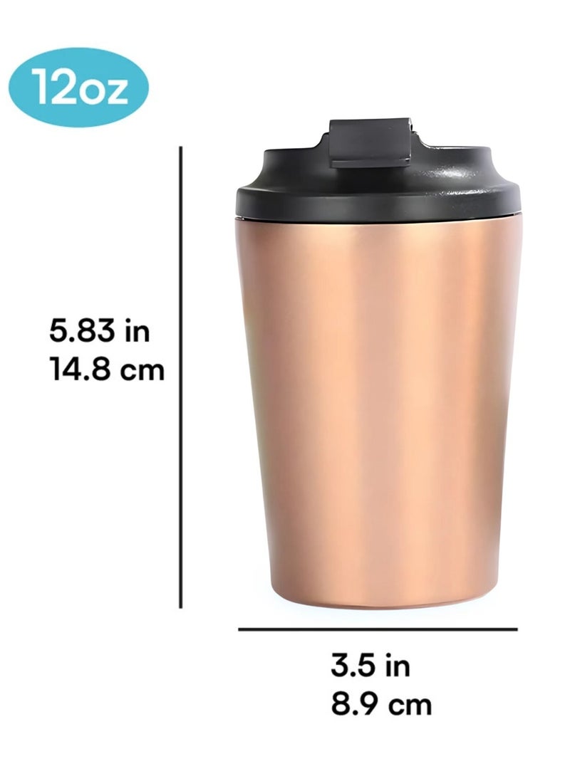 Travel Coffee Mug - Stainless Steel Insulated Tumbler with Leak-Proof Lid, Solid & Metallic Colors, Keeps Beverages Hot or Cold, Perfect for Commute, Office, or Travel