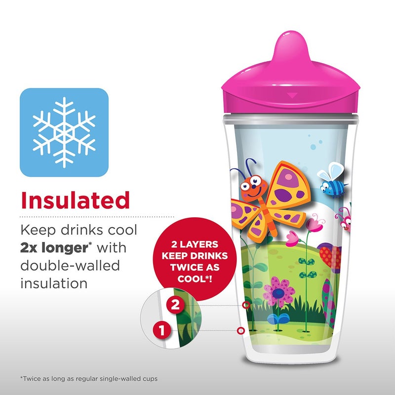 Playtex Sipsters Stage 3 Peppa Pig Spill-Proof, Leak-Proof, Break-Proof Insulated Toddler Spout Cups for Girls - 9 Ounce - 2 Count - Image 4
