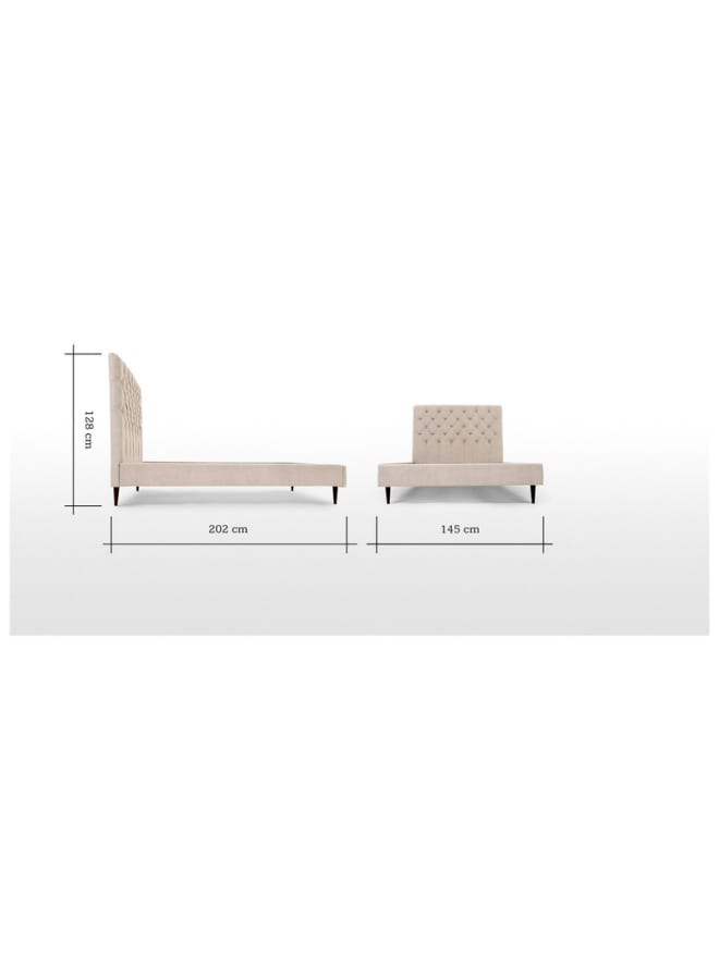 ريترو RA-BD17 سرير خشب طبيعي 202×145×128سم - بيج - Image 4