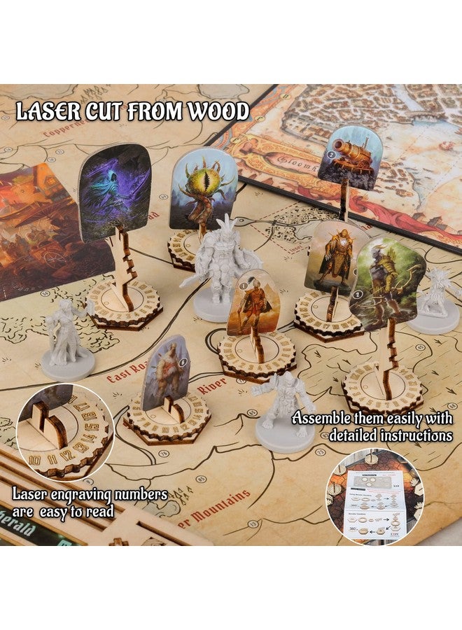 CZYY Monster Standees and Flying Stand Bases with Health Tracker and Status Token Slots Set of 30 Wooden Upgrade Accessories for Gloomhaven and Frosthaven - Image 5