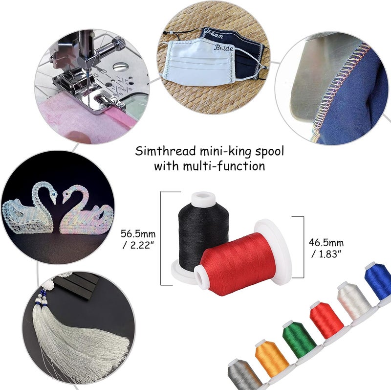 simthread Embroidery Thread with Storage Box - 12 Options - 800 Yards/Spools, 9 Regular Colors for Embroidery and Sewing Machine - Image 3