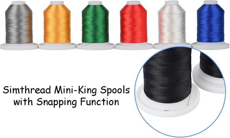 simthread Embroidery Thread with Storage Box - 12 Options - 800 Yards/Spools, 9 Regular Colors for Embroidery and Sewing Machine - Image 4